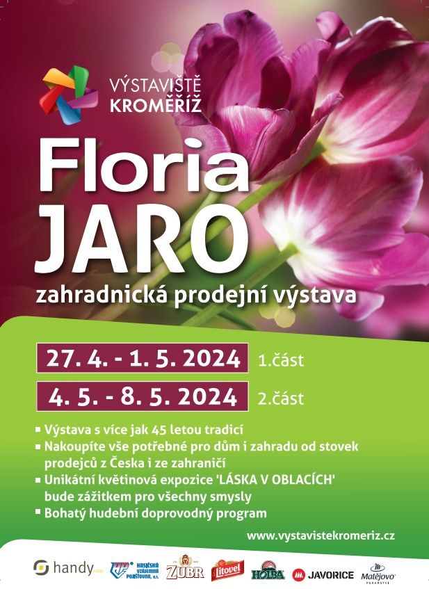  Floria JARO - zahradnická prodejní výstava v Kroměříži - 27.4. až 8.5.2024